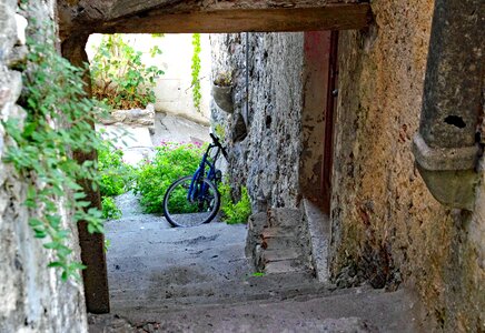 Stairs bicycle old houses