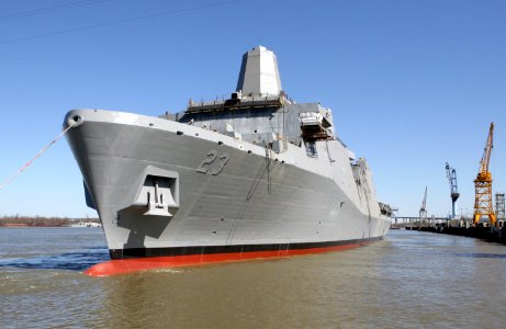 US Navy 110112-N-ZZ999-003 The Pre-Commissioning Unit (PCU) Anchorage (LPD 23) is moored at Ingalls Shipbuilding. Anchorage will be commissioned in