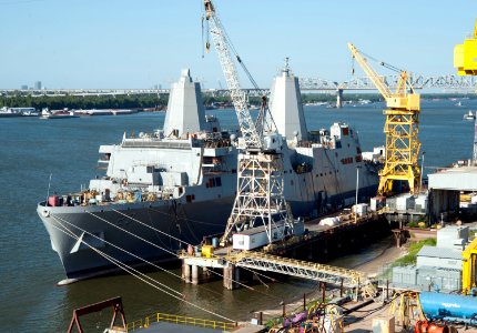 US Navy 110112-N-ZZ999-001 The Pre-Commissioning Unit (PCU) Anchorage (LPD 23) is moored at Ingalls Shipbuilding. Anchorage will be commissioned in