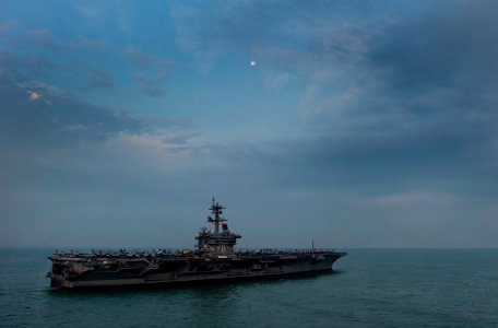 US Navy 110122-N-7981E-440 The Nimitz-class aircraft carrier USS Carl Vinson (CVN 70) is underway in the Strait of Malacca