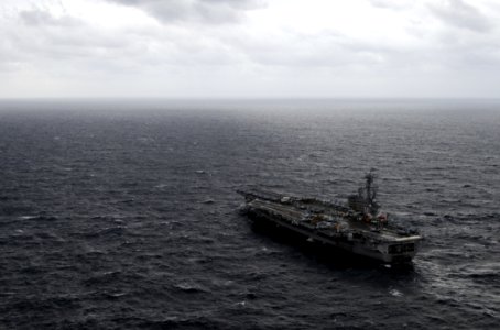 US Navy 110125-N-6632S-234 The aircraft carrier USS George H.W. Bush (CVN 77) is underway in the Atlantic Ocean conducting a composite training uni