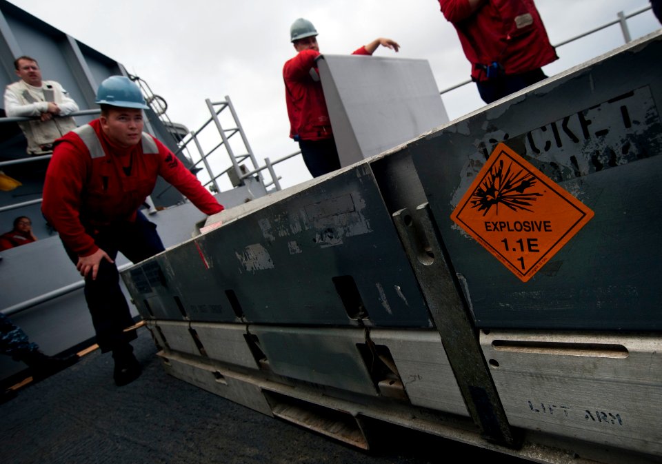 US Navy 101223-N-7981E-550 Sailors assigned to the CS-7 Division of the combat systems department aboard the aircraft carrier USS Carl Vinson (CVN