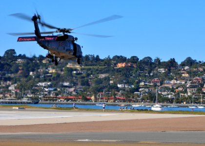 US Navy 110127-N-1722W-091 An HH-60H Sea Hawk helicopter, piloted by Cmdr. Brent Alfonzo, commanding officer of the Screamin Indians of Helicopter