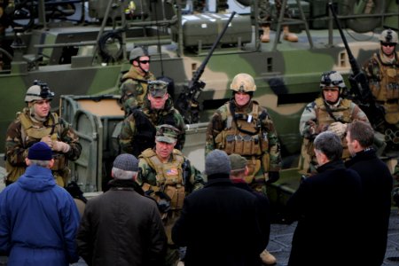 US Navy 110128-N-4267W-142 Sailors assigned to Riverine Squadron (RIVRON) 2, explain their capabilities and mission to members of NATO reserve forc