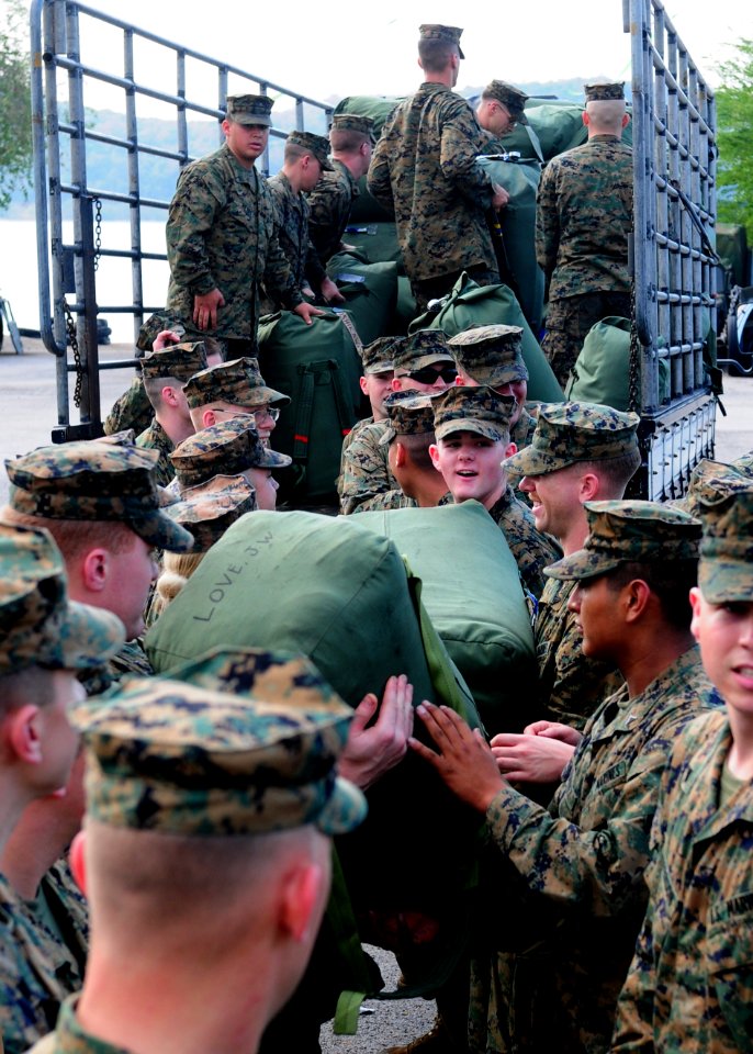 US Navy 110208-N-5538K-034 Marines load sea bags into a truck during exercise Cobra Gold 2011