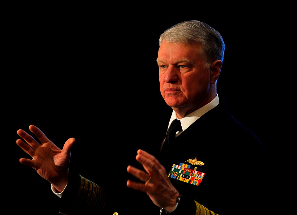 US Navy 110210-N-8273J-084 Chief of Naval Operations (CNO) Adm. Gary Roughead delivers remarks and answers questions during the 32nd Aerospace-Defe