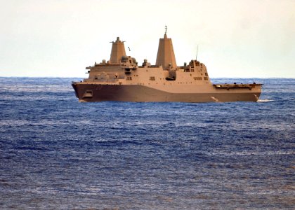 US Navy 110224-N-ZS026-057 The amphibious transport dock ship USS Green Bay (LPD 20) is underway in the Pacific Ocean during a scheduled deployment