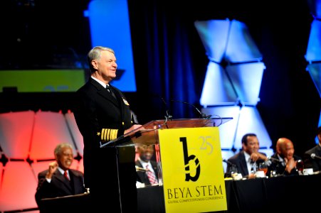 US Navy 110218-N-ZB612-090 Chief of Naval Operations (CNO) Adm. Gary Roughead delivers the keynote address at the 2011 Black Engineer of the Year A