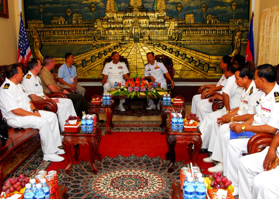 US Navy 110226-N-8607R-052 U.S. Navy officers meet with Cambodian navy leadership