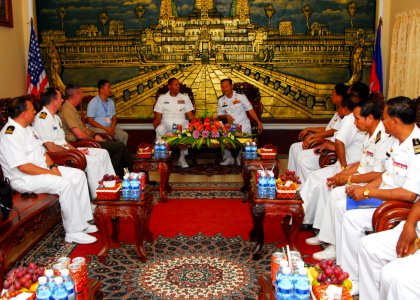US Navy 110226-N-8607R-052 U.S. Navy officers meet with Cambodian navy leadership