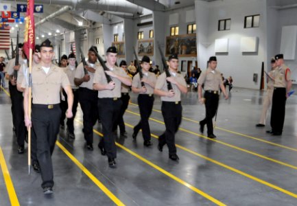 US Navy 110312-N-IK959-754 The Zion-Benton (Ill.) High School Navy Junior ROTC armed drill team performs in the armed individual drill regulation e