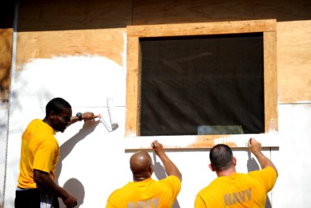 US Navy 110311-N-EC642-137 Sailors assigned to High Speed Vessel Swift (HSV 2) participate in a Southern Partnership Station 2011 community service photo