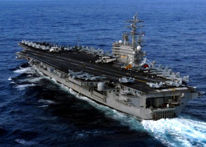 US Navy 110312-N-SB672-108 The Nimitz-class aircraft carrier USS Ronald Reagan (CVN 76)underway