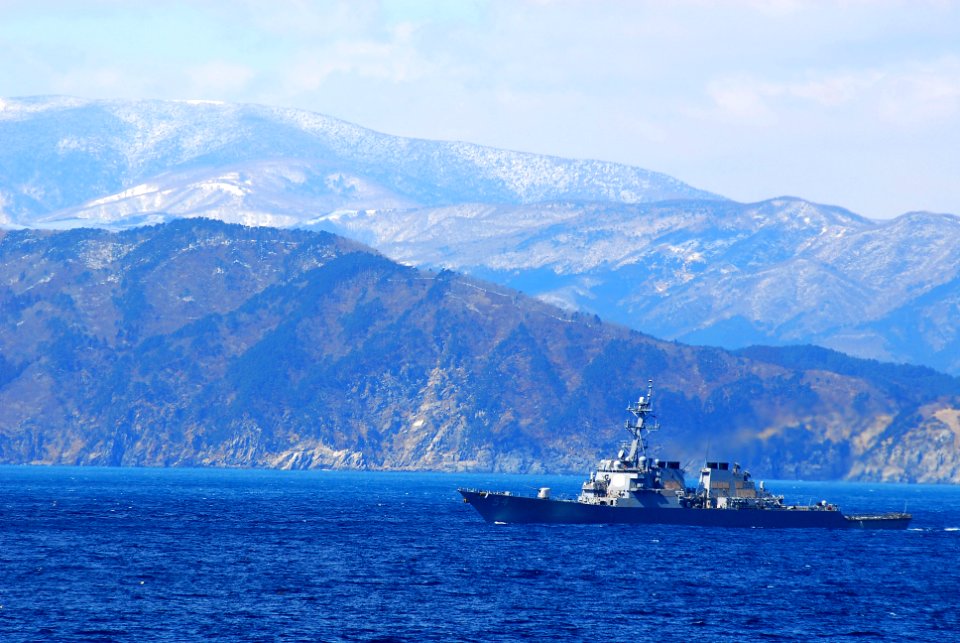 US Navy 110318-N-GL340-128 The guided-missile destroyer USS Curtis Wilber (DDG 54) is underway off the coast of Japan providing humanitarian assist