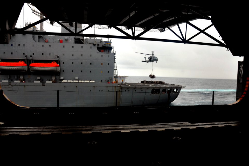 US Navy 110317-N-ZS026-109 An MH-60 Sea Hawk helicopter assigned to the Wildcards of Helicopter Sea Combat Squadron (HSC) 23
