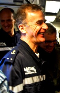 US Navy 110321-N-0000X-039 Adm. Samuel J. Locklear, III speaks with French navy Rear Adm. Philippe Coindreau aboardCharles de Gaulle (R91) (cropped)