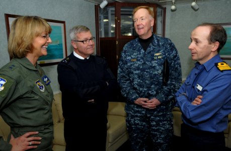 US Navy 110324-N-AQ172-140 Senior leadership meets aboard the amphibious command ship USS Mount Whitney (LCC-JCC 20) during operations supporting J
