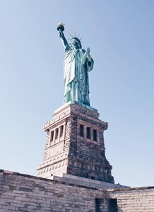 Liberty island new york blue lady
