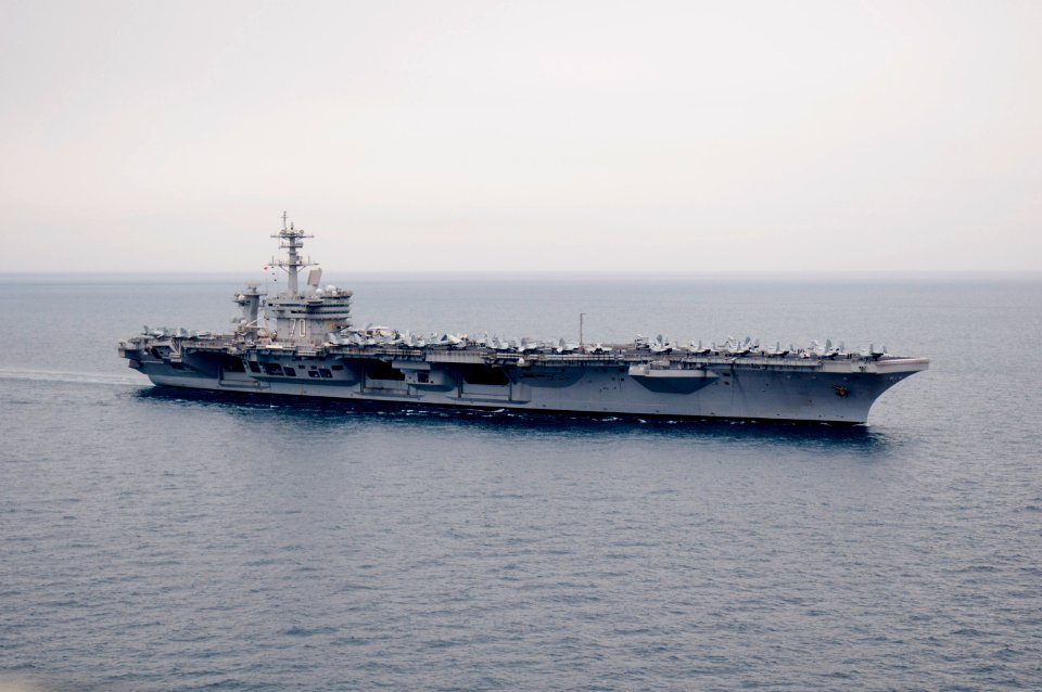 US Navy 110404-N-6505H-537 USS Carl Vinson (CVN 70) conducts flight operations while underway in the Arabian Gulf