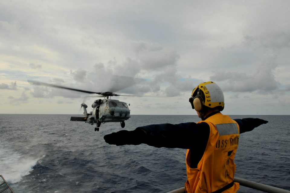 US Navy 110403-N-NL541-213 Boatswain's Mate 2nd Class Aaron Page aboard USS Boone (FFG 28)