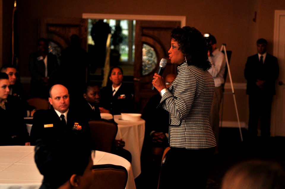 US Navy 110331-N-YR391-003 Florida Lt. Gov. Jennifer Carroll delivers remarks during a Woman's History Month observation at Naval Station Mayport