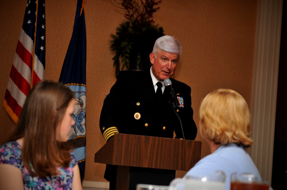 US Navy 110331-N-YR391-001 Capt. Douglas Cochrane, commanding officer of Naval Station Mayport, delivers remarks during a Woman's History Month obs