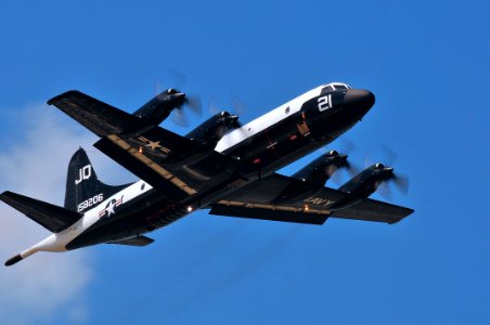 US Navy 110404-N-YR391-005 A P3-C Orion donning a heritage paint scheme soars over Naval Air Station Jacksonville as part of the Centennial of Nava