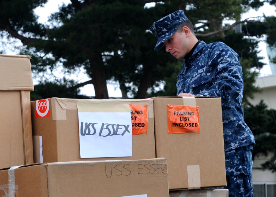 US Navy 110330-N-MU720-004 Logistics Specialist Seaman Salvador Guzman, from Montebello, Calif., assigned to Fleet and Industrial Supply Center (FI