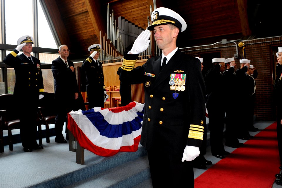 US Navy 110401-N-8467N-001 ice Adm. John M. Richardson, commander of Submarine Forces, is piped aboard the Los Angeles-class attack submarine USS M