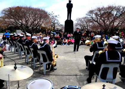 US Navy 110406-N-RO948-006 The U.S. 7th Fleet Band performs at a city park while on tour in the Republic of Korea