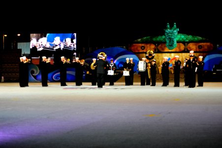 US Navy 110406-N-RO948-262 he U.S. 7th Fleet Band performs during a dress rehearsal at the 2011 Jinhae International Military Band and Honor Guard