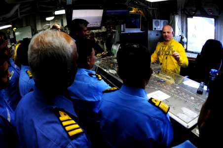 US Navy 110408-N-IC111-390 Lt. Brian Zimmerman, flight deck officer aboard the aircraft carrier USS Ronald Reagan (CVN 76)