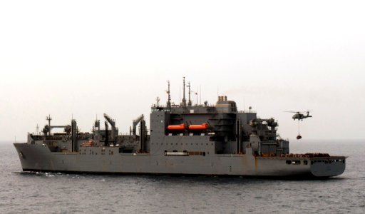 US Navy 110408-N-6505H-630 An HH-60H Sea Hawk helicopter assigned to Helicopter Anti-submarine Squadron (HS) 15 flies from the Military Sealift Com