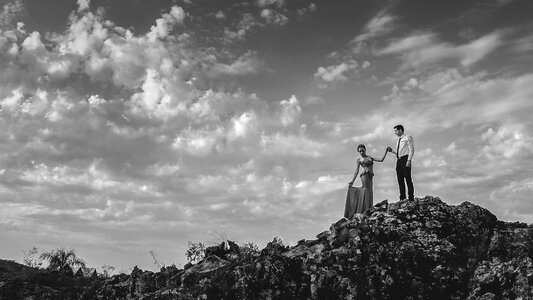 Holding hands formal dress photo