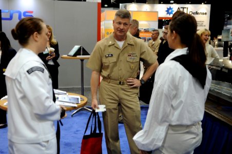 US Navy 110411-N-4930E-071 Master Chief Petty Officer of the Navy (MCPON) Rick D. West speaks with Sailors assigned to USS Constitution at the 2011