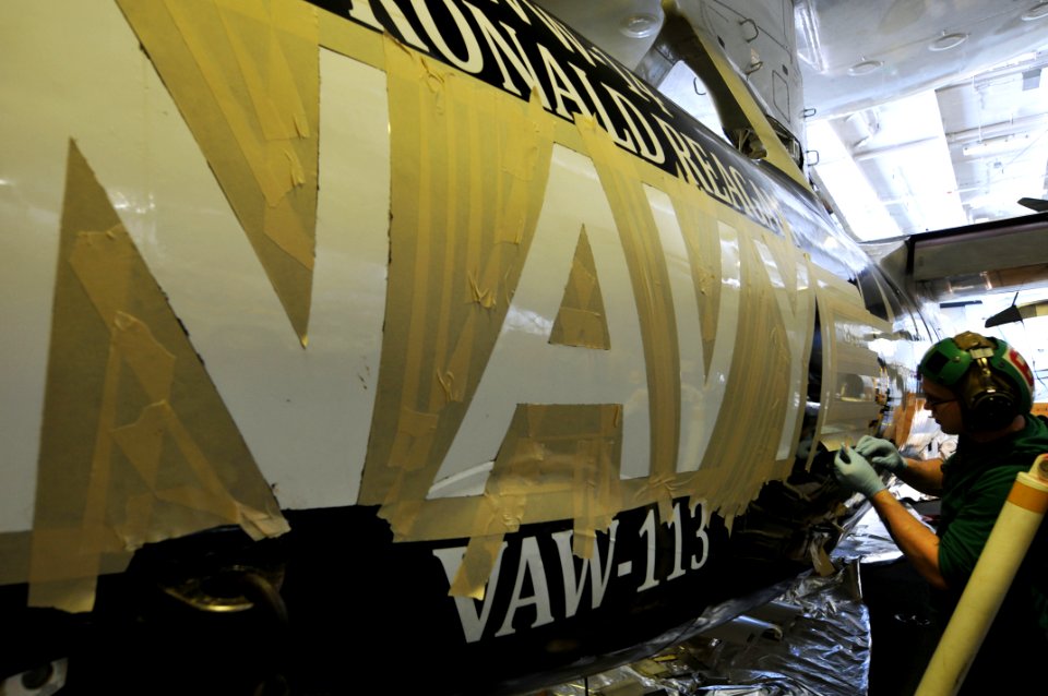 US Navy 110408-N-1004S-225 Aviation Structural Mechanic 3rd Class Jared Schmidt, from Copperas Cove, Texas, assigned to the Black Eagles of Tactic