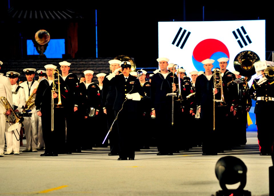 US Navy 110408-N-RO948-055 The U.S. 7th Fleet Band performs at the 2011 Jinhae International Military Band and Honor Guard Festival opening ceremon