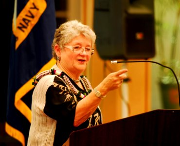 US Navy 110412-N-WP746-140 Dr. M. R. C. Greenwood speaks to Navy leadership at the Learn from the Leaders speaking event sponsored by the Workforce