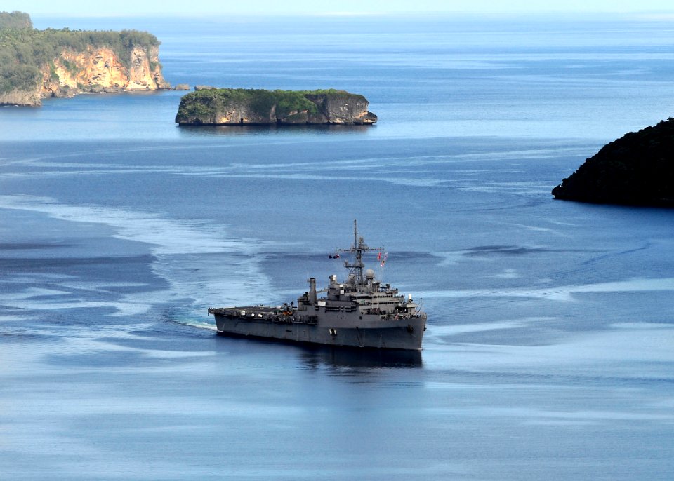 US Navy 110413-F-HS649-736 The amphibious transport dock ship USS Cleveland (LPD 7) transits toward the Kingdom of Tonga to begin the first phase o