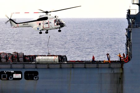 US Navy 110415-N-DM338-044 An SA-330 Puma helicopter assigned to the Military Sealift Command dry cargo and ammunition ship USNS Richard E. Byrd (T
