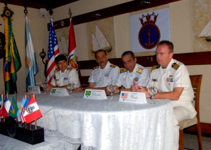 US Navy 110415-N-ZI300-040 Capt. Jose Barradas of Mexico, Vice Adm. Carlos Autran De Oliviera Amaral and Rear Adm. Edlander Santos of Bazil, and Ca