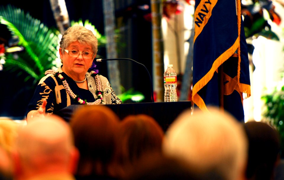 US Navy 110412-N-WP746-117 Dr. M. R. C. Greenwood speaks to Navy leadership at the Learn from the Leaders speaking event sponsored by the Workforce