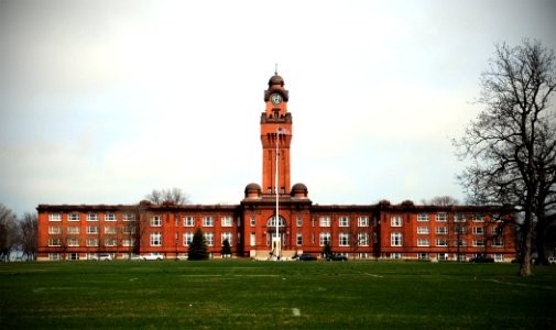 US Navy 110414-N-LD343-006 The clock tower of Building 1, overlooking the Recruit Training Command parade grounds, is the iconic landmark of Naval
