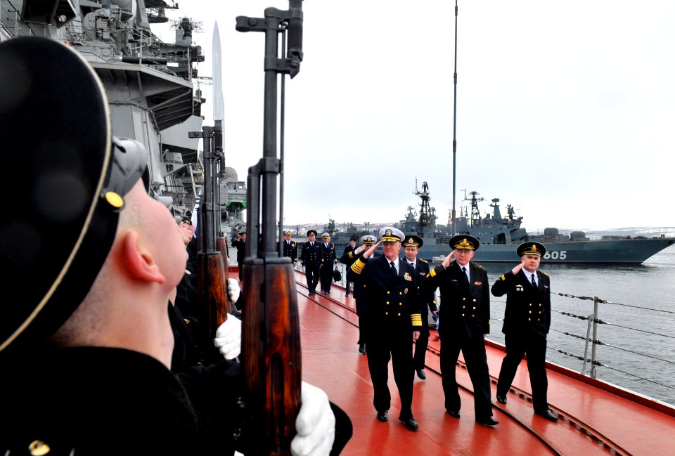 US Navy 110415-N-ZB612-509 Chief of Naval Operations (CNO) Adm. Gary Roughead renders honors