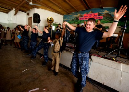 US Navy 110419-N-RM525-534 The U.S. Fleet Forces Band performs during a music event as part of a Continuing Promise 2011 community service project photo