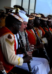 US Navy 110421-N-NY820-099 The U.S. Fleet Forces Band, and members of the Jamaican Defense Force Band perform during the closing ceremony for the J photo