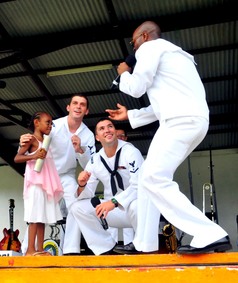 US Navy 110501-O-ZZ999-004 The Pacific Partnership 2011 band plays a concert during a community service project at Unity Park