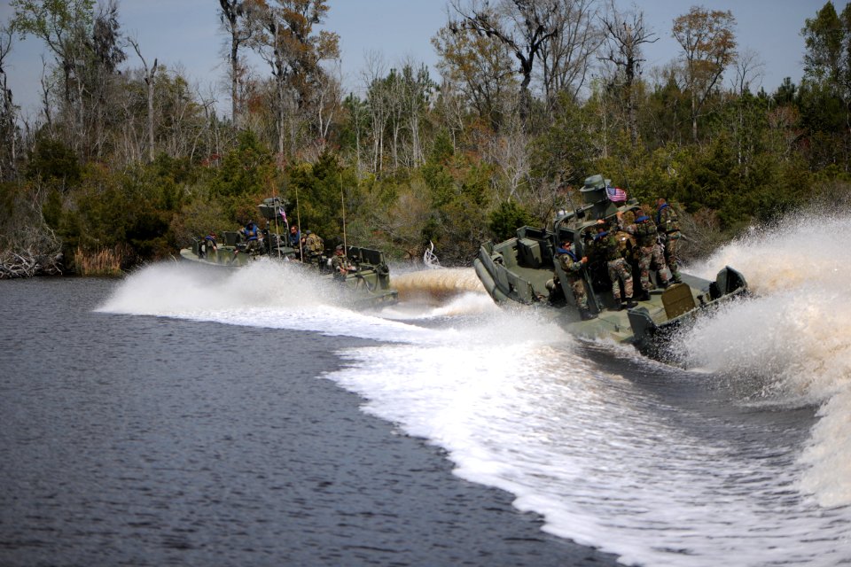US Navy 110423-N-YO394-149 Sailors assigned to Riverine Squadron (RIVRON) 3 train marines from the Royal Netherlands marine corps to operate river