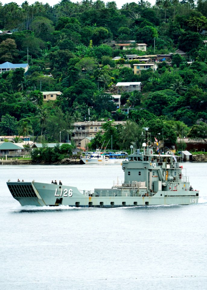 US Navy 110428-F-HS649-123 Landing Craft Heavy (LCH) L126 HMAS Balikpapan transits through Segond Channel