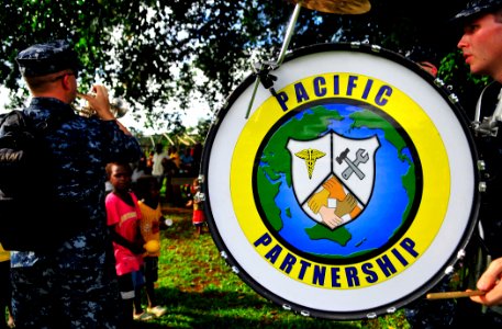 US Navy 110430-N-KB563-439 The Pacific Partnership 2011 band plays a concert during a community service project at Unity Park